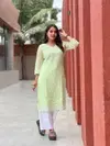 Manu Georgette Chikankari Work Kurti Wholesale Suppliers In Mumbai
